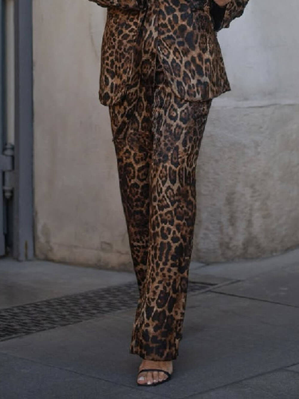 Mode Luipaardprint Lapel Blazer