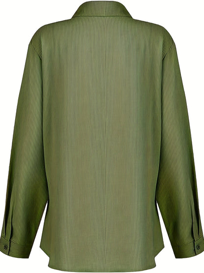 Effen Blouse met Zijknopen - Opgerolde Mouwen & Opaque Pasvorm