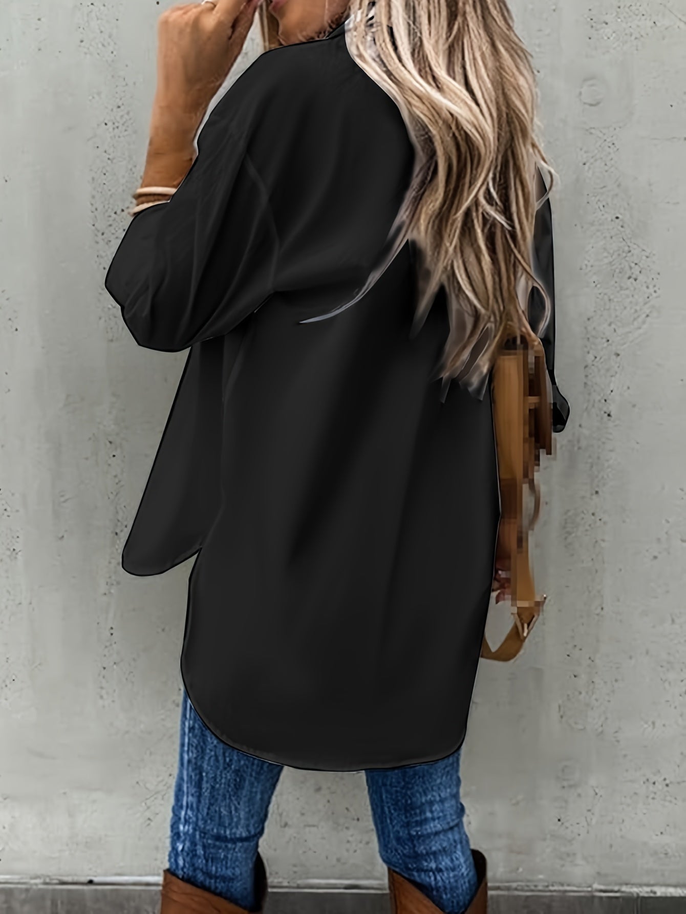 Effen Kleur Shirt - Knopen Ontwerp & Borstzak
