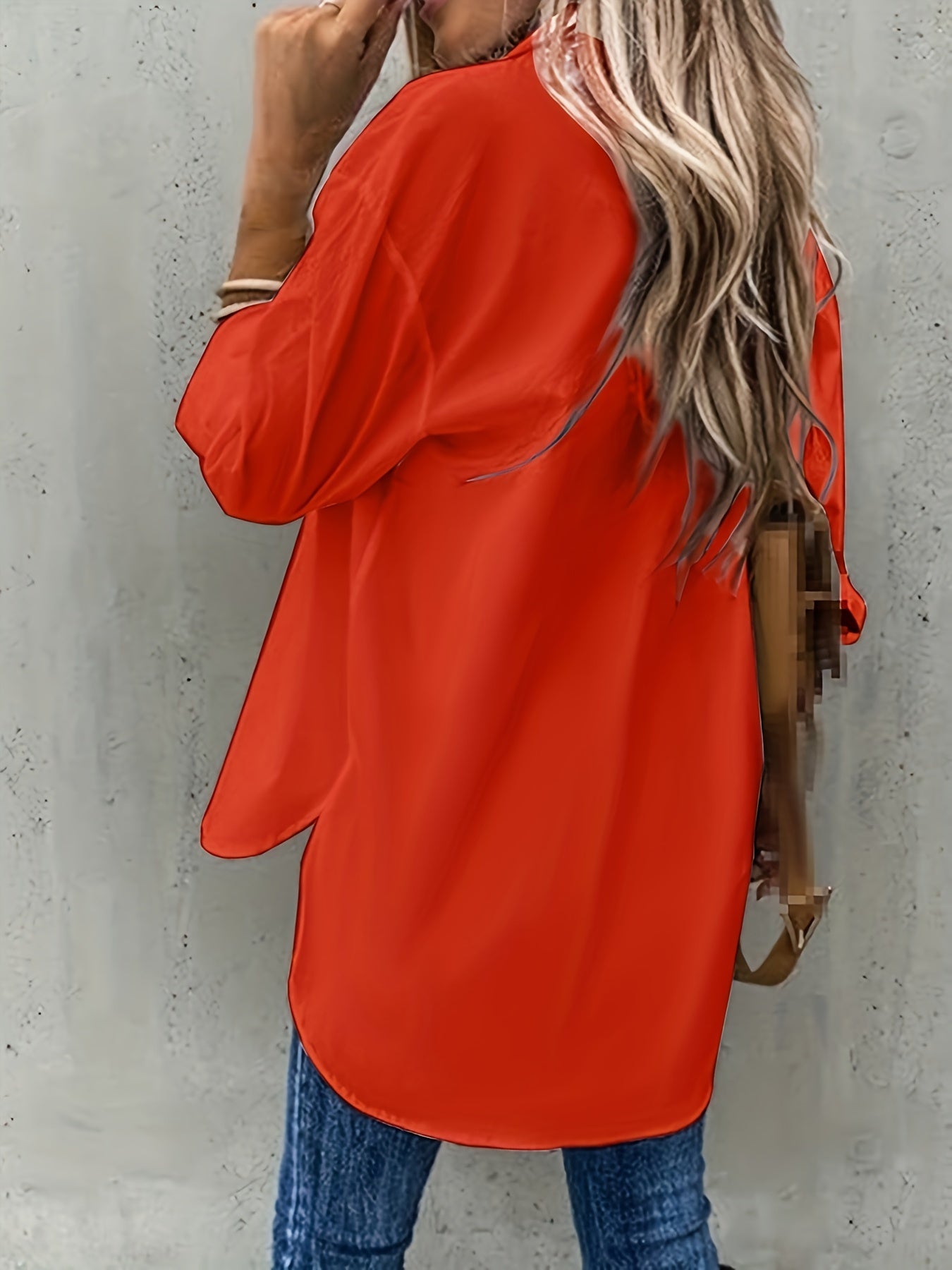 Effen Kleur Shirt - Knopen Ontwerp & Borstzak