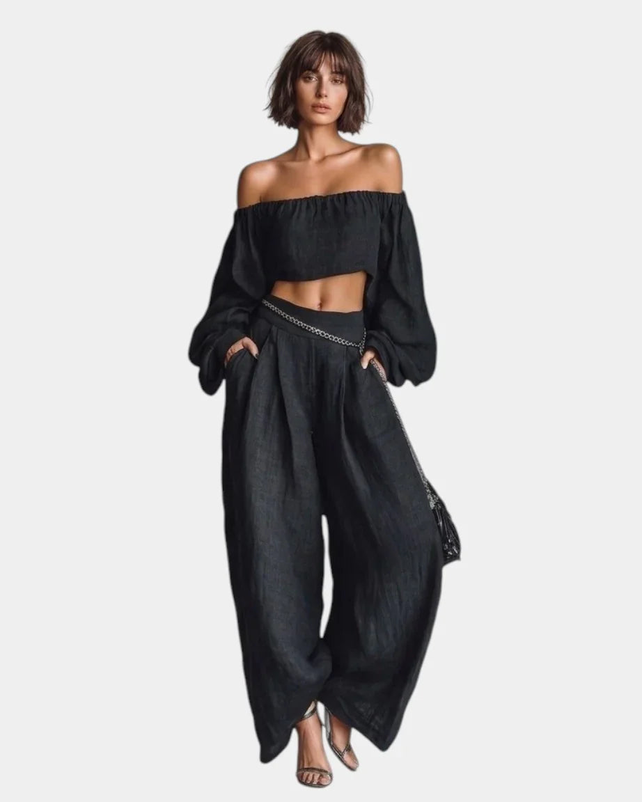 Cíntia | Off-shoulder set met brede broek