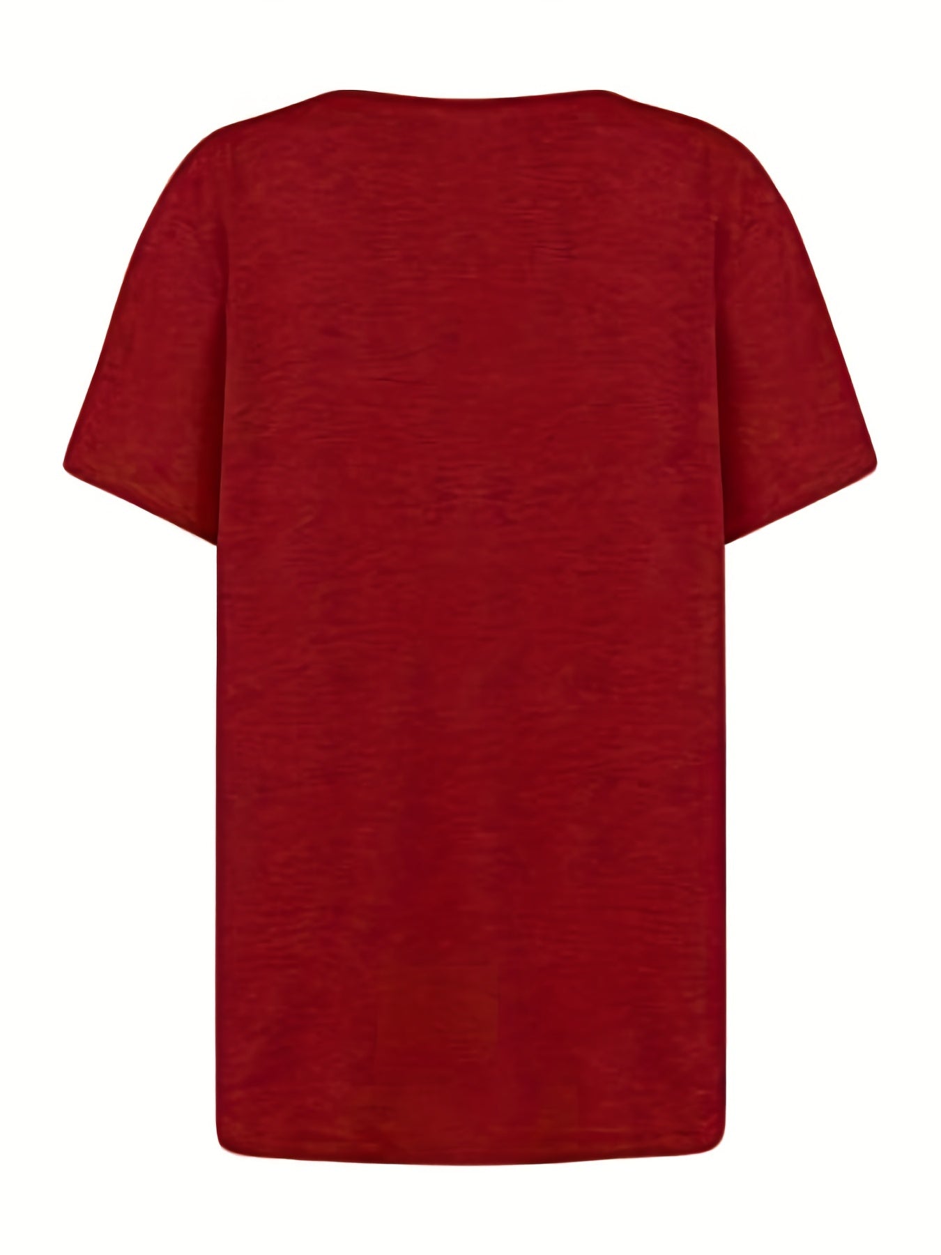 Gerimpelde Effen Blouse - Asymmetrische Halslijn & Korte Mouwen