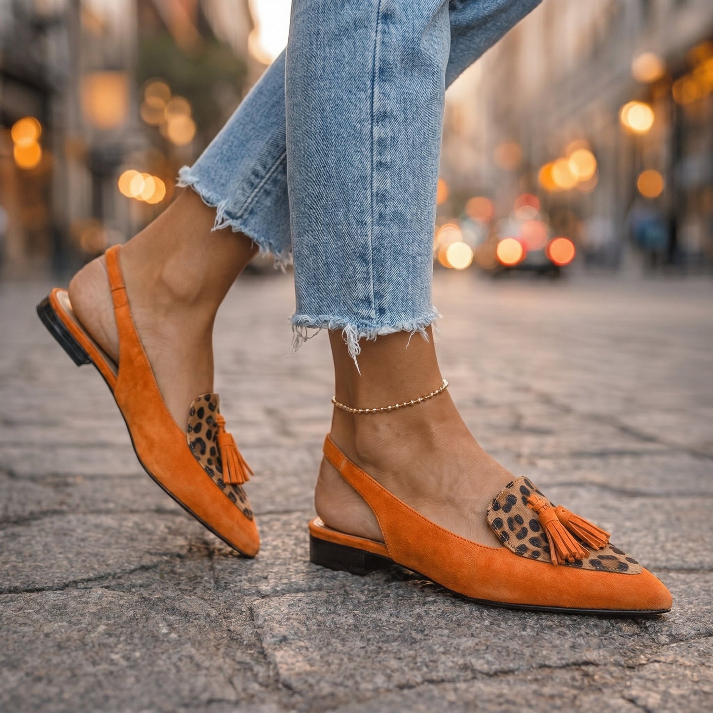 Nexoria - Elegante Bicolor-Damesmules met trendy Bommels