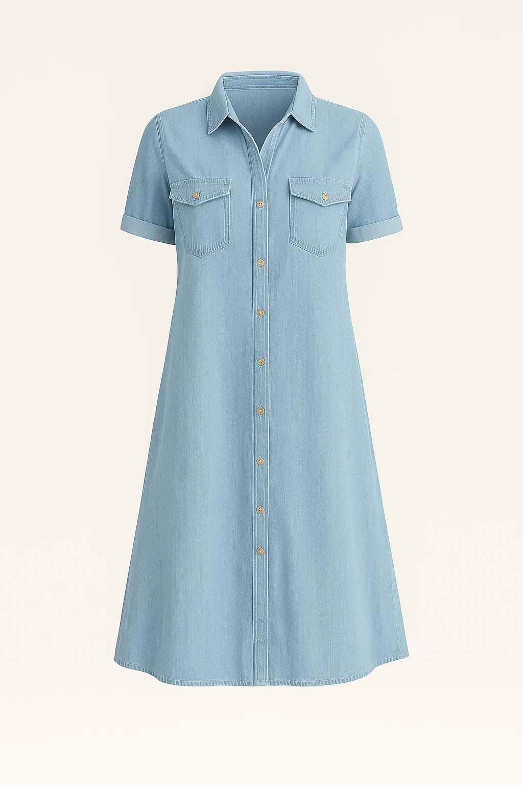 Jackie - midi-jurk met korte mouwen en knoopsluiting