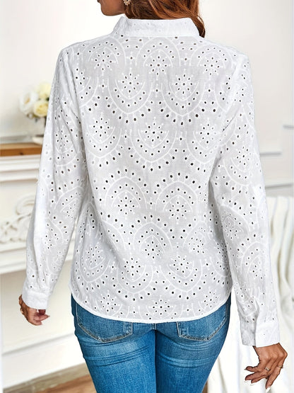 Knopen Voor Blouse - Borduurdetails & Ingezette Hals