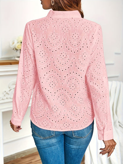 Knopen Voor Blouse - Borduurdetails & Ingezette Hals