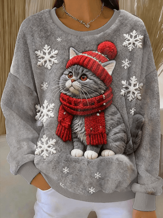 Aino - Kersttrui met knuffelkat