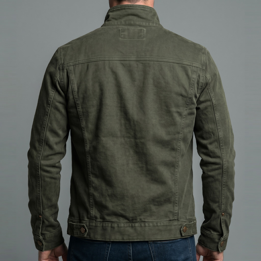 Narick - Denimjas met losse pasvorm en ritssluiting