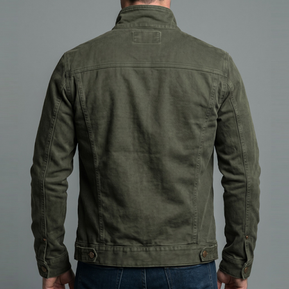 Narick - Denimjas met losse pasvorm en ritssluiting