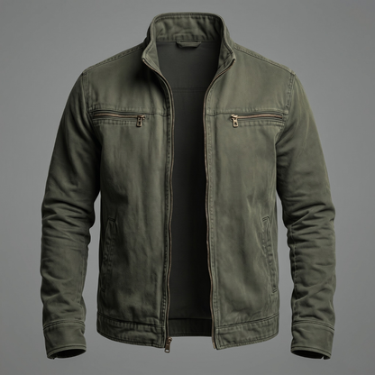 Narick - Denimjas met losse pasvorm en ritssluiting
