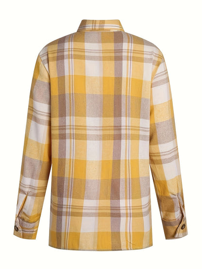 Luchtig Shirt - Gingham Ontwerp en Knopen Sluiting