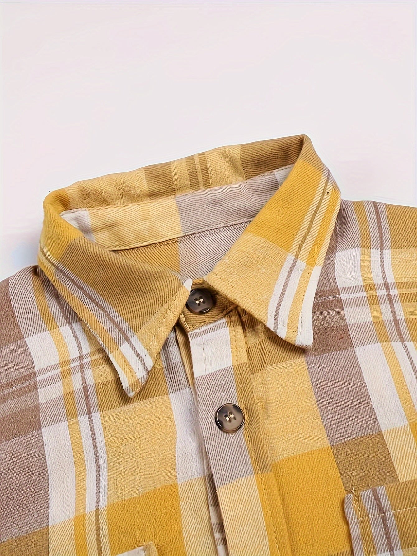 Luchtig Shirt - Gingham Ontwerp en Knopen Sluiting