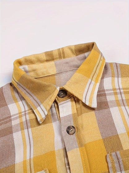 Luchtig Shirt - Gingham Ontwerp en Knopen Sluiting