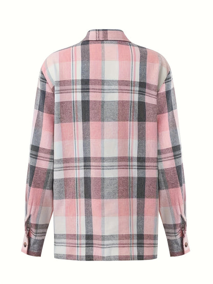 Luchtig Shirt - Gingham Ontwerp en Knopen Sluiting