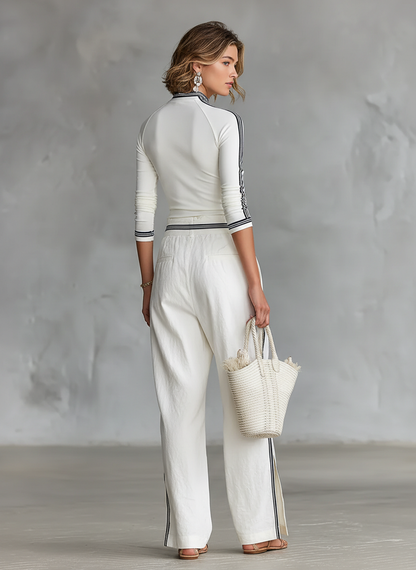 Genève - Tweedelige sportoutfit met wijde broek