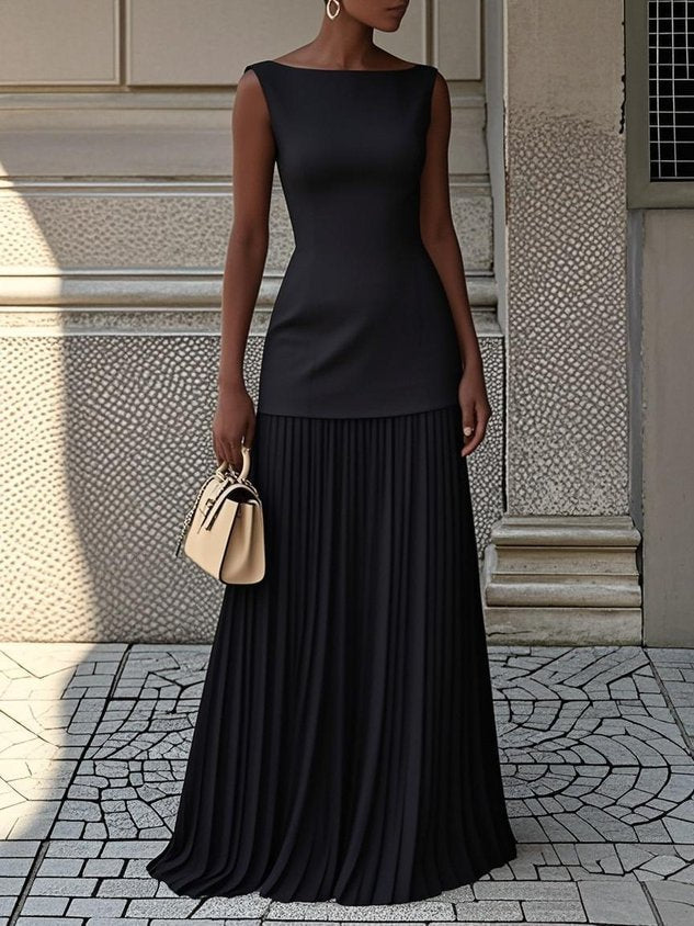Sommerfeld | Plissé Maxikleid