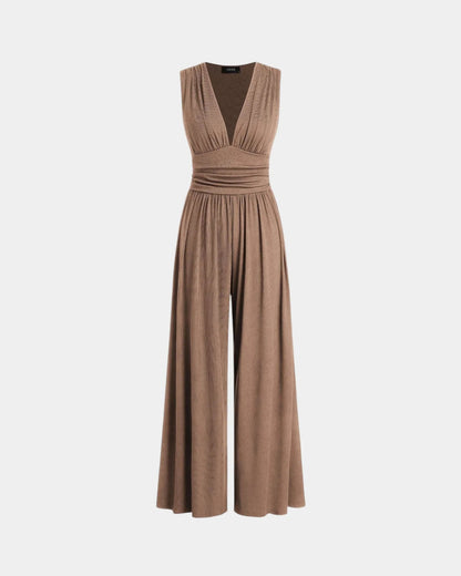 Sultana | Chic mouwloze jumpsuit met brede benen