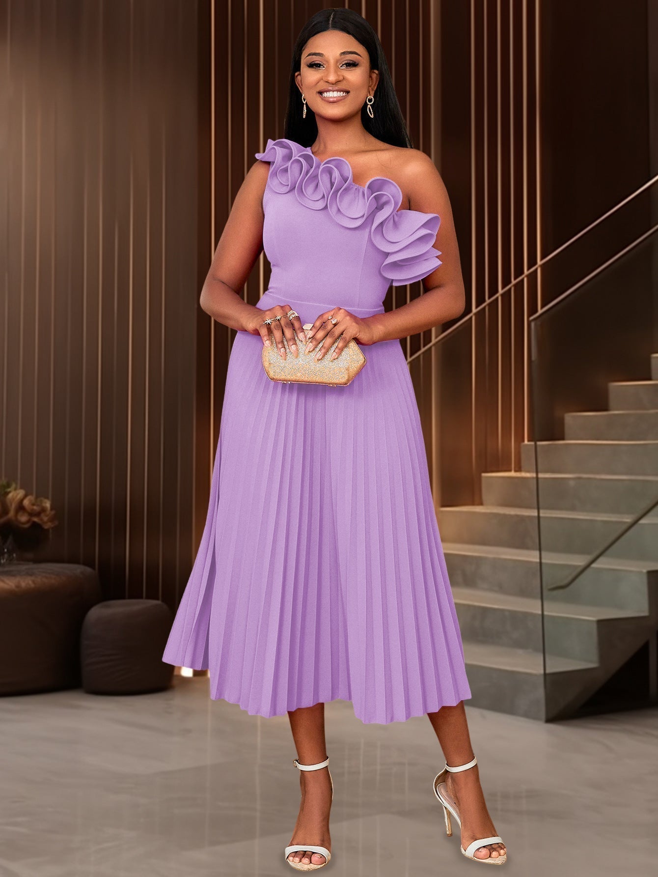 Adi™ - Couture Asymmetrische Eén-Schouder Avondjurk