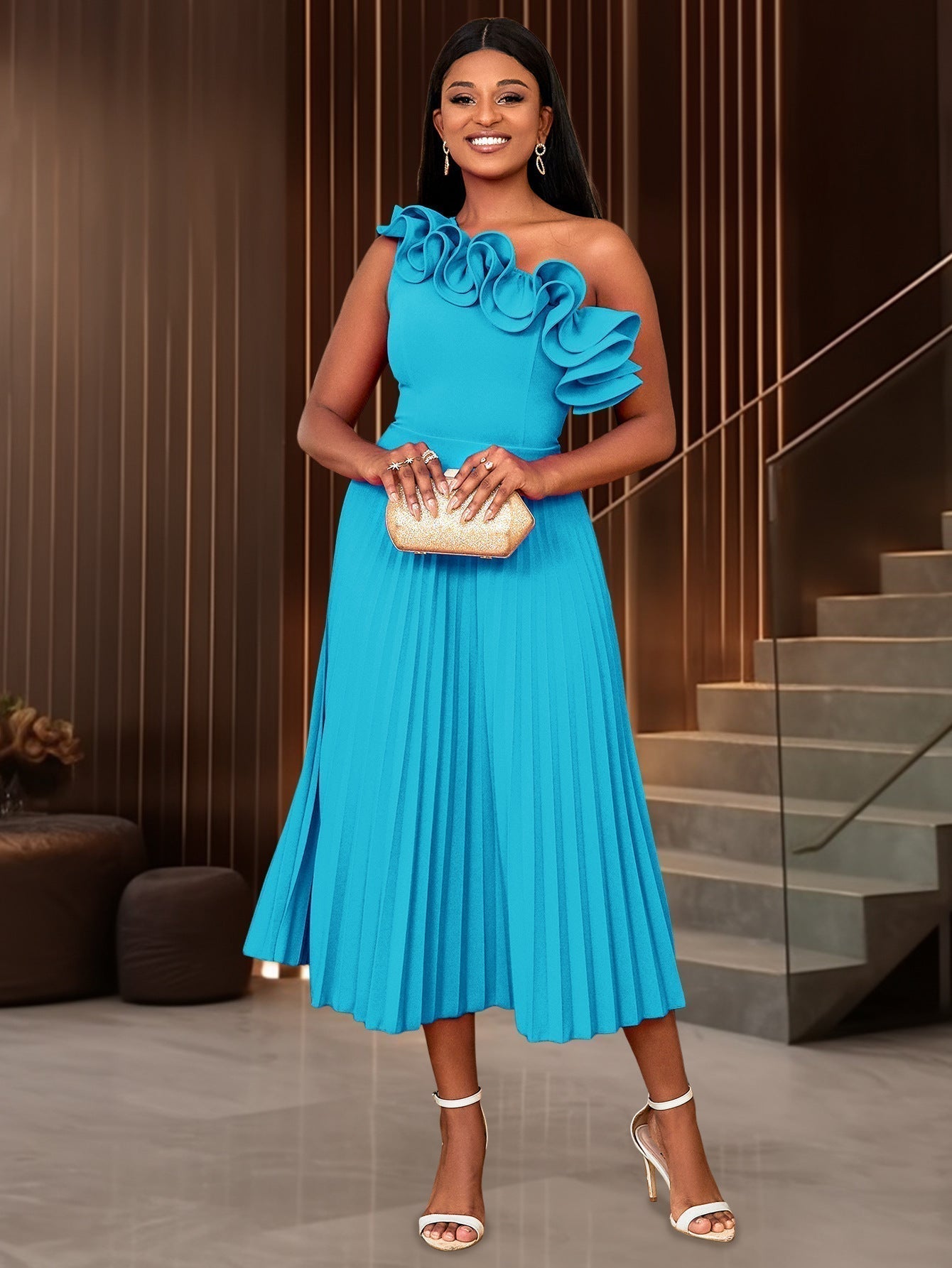 Adi™ - Couture Asymmetrische Eén-Schouder Avondjurk