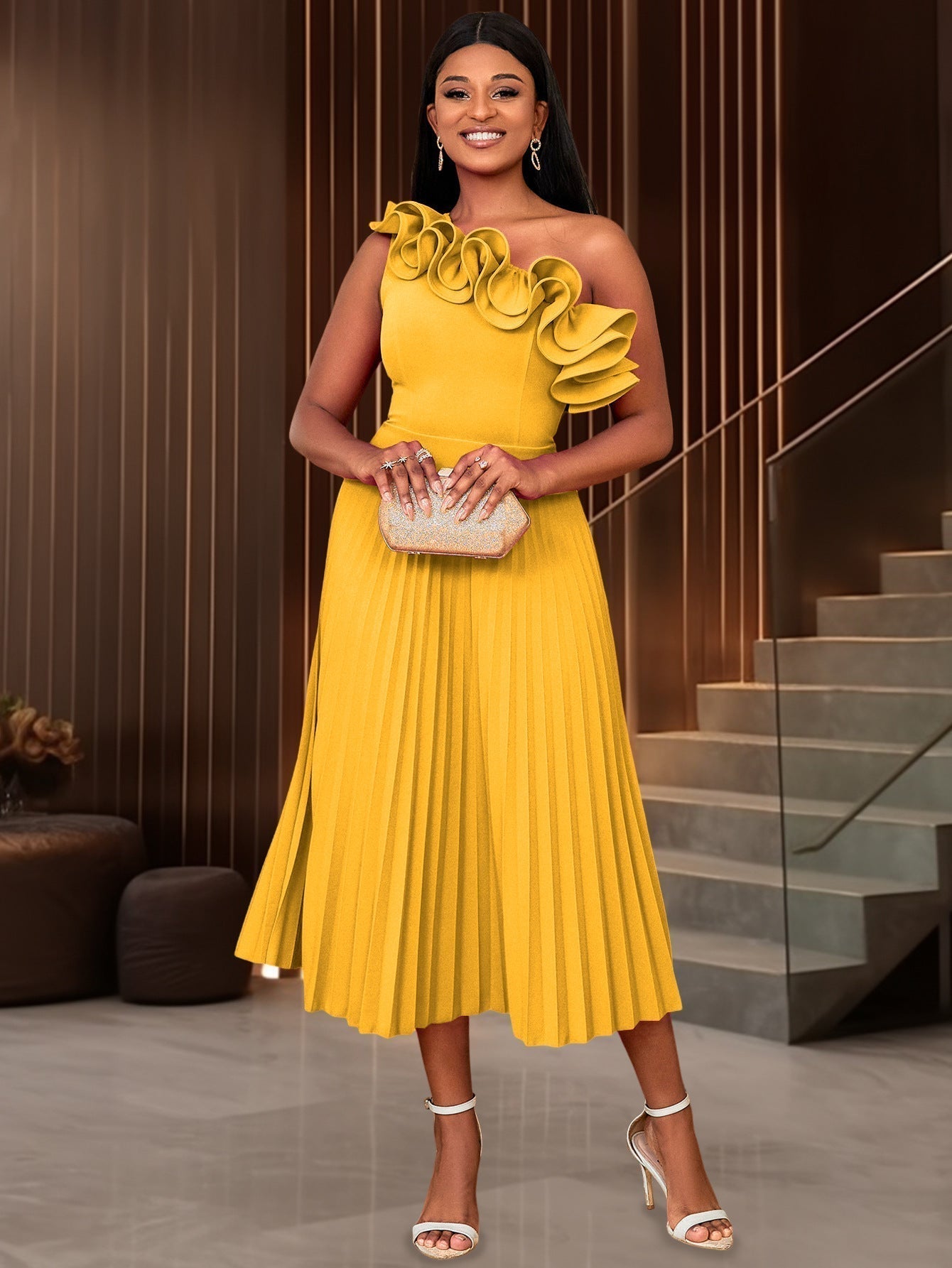 Adi™ - Couture Asymmetrische Eén-Schouder Avondjurk