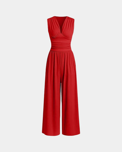 Sultana | Chic mouwloze jumpsuit met brede benen