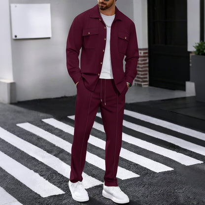 ⏰ Herenpak bestaande uit een button-down-jasje en een broek van honingraatmesh – Ontspannen pasvorm, ademend materiaal en een stijlvolle look voor dagelijks gebruik 👕👖