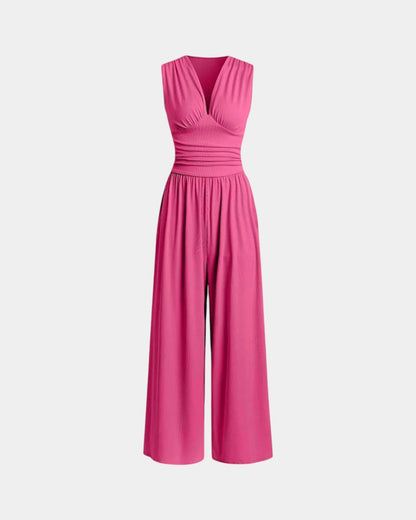Sultana | Chic mouwloze jumpsuit met brede benen