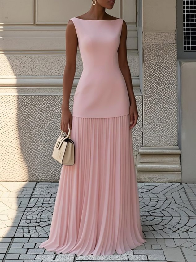 Sommerfeld | Plissé Maxikleid