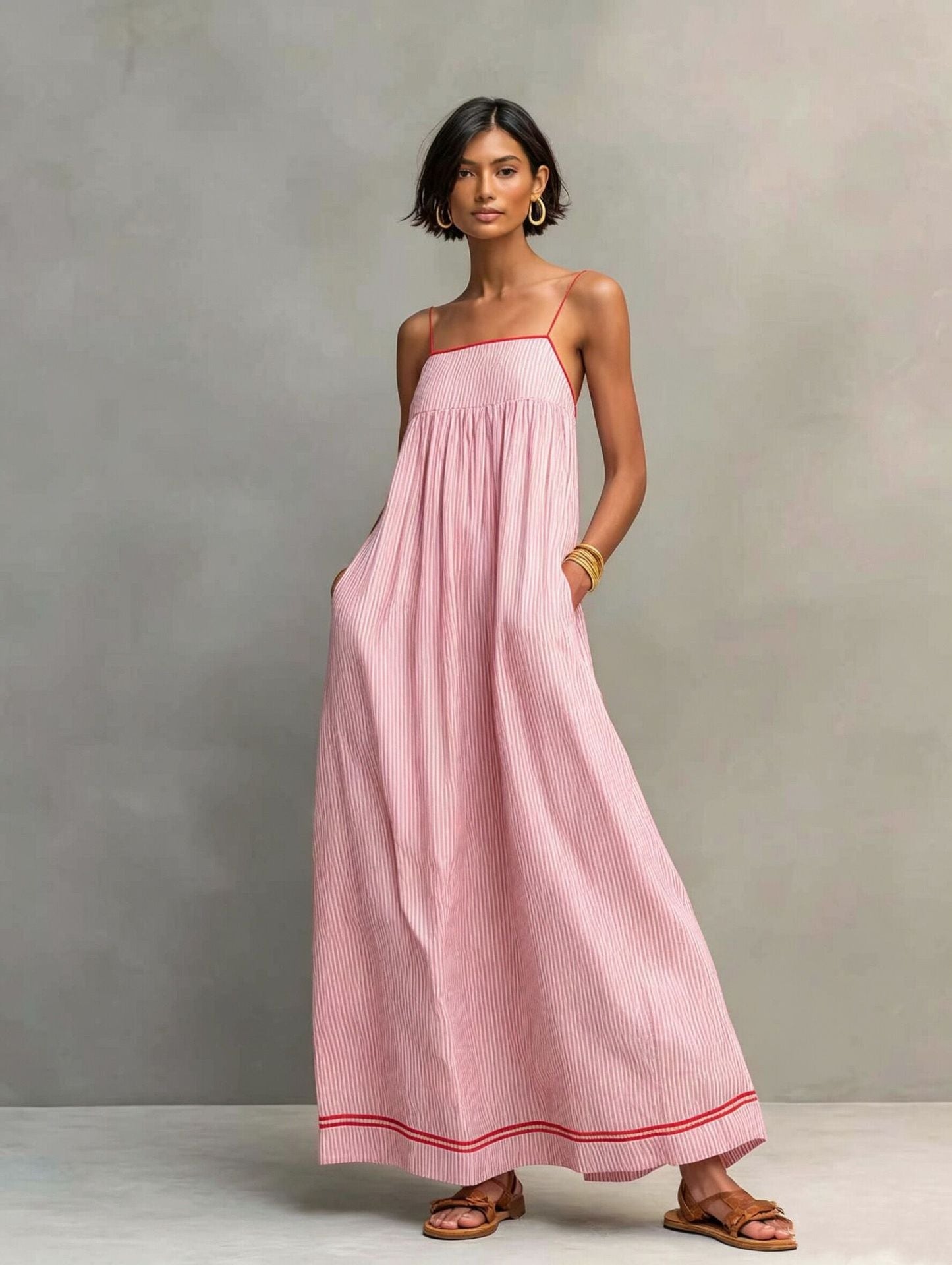 Elegante mouwloze lange jurk