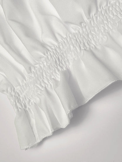 Off-Shoulder Top - Lange Mouwen & Rimpel Onderzijde Design