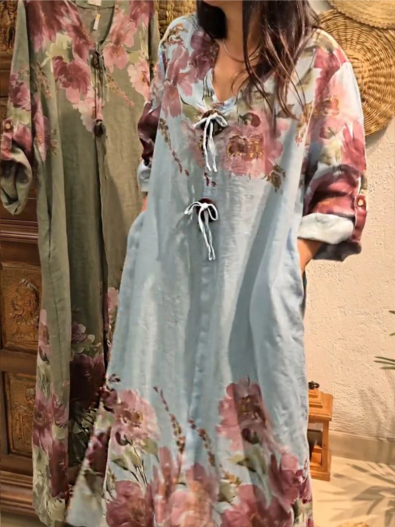 Sierla™ – Lange jurk met bloemen