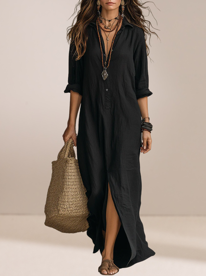 Soline | Oversized Zwarte Maxi Jurk