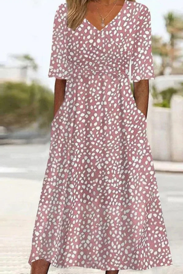 Carlotta™ | Elegante en flatterende midi-jurk met stippen