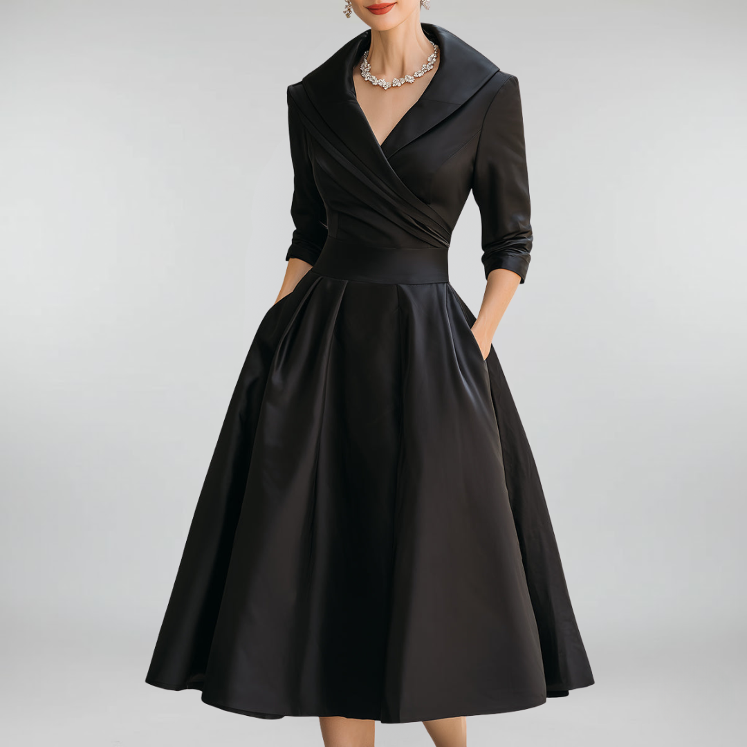 Lea™ - Elegante Midi-jurk met Subtiele Glans