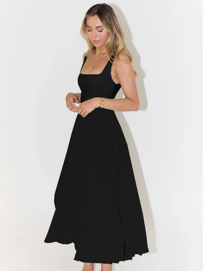JULIA | Elegante Midi-jurk met vierkant decolleté