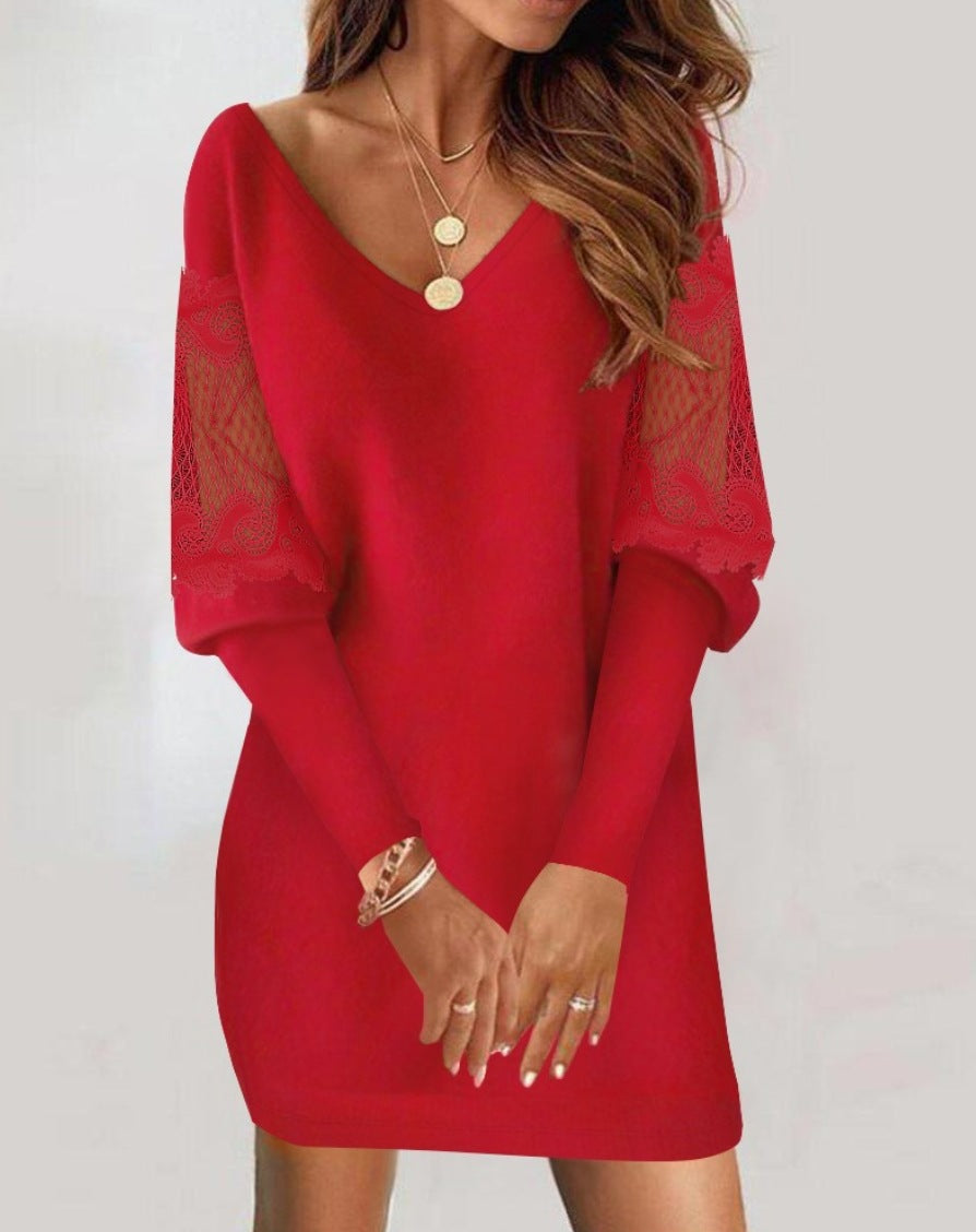 Alory™ - Elegante Kanten Jurk met V-hals