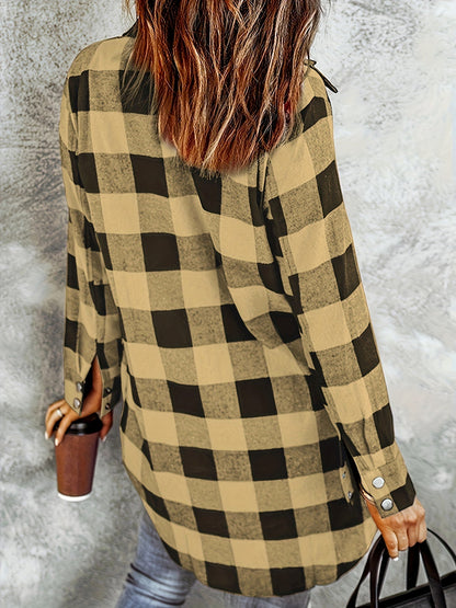 Ruiten Button-Up Shirt - Lange Mouwen Ontwerp & Knopen Placket
