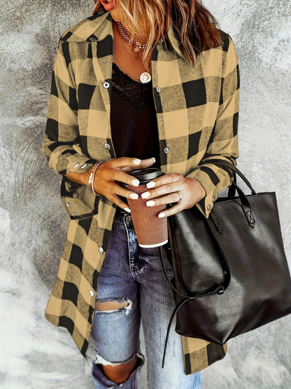 Ruiten Button-Up Shirt - Lange Mouwen Ontwerp & Knopen Placket