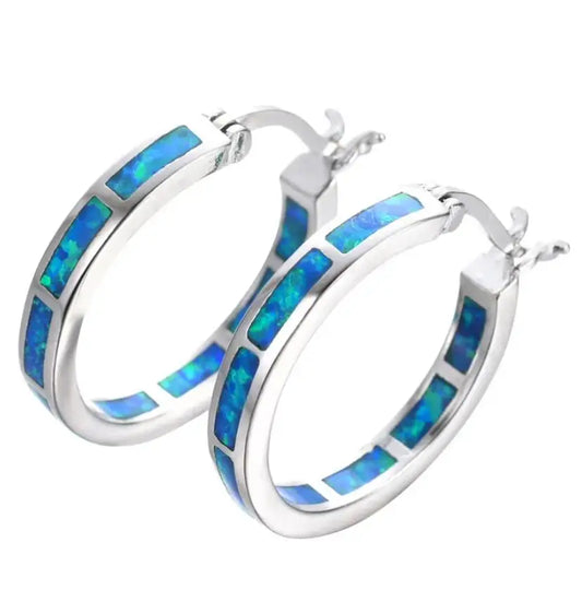 Chic Oorbellen met Blauwe Vuuropaal