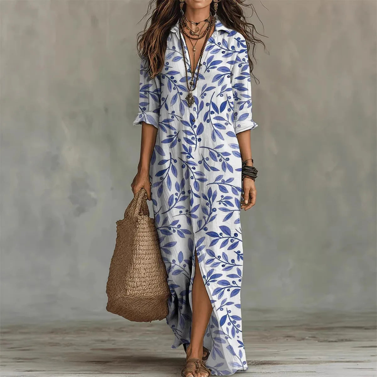 Olivia™ | Chemisierjurk met botanische print
