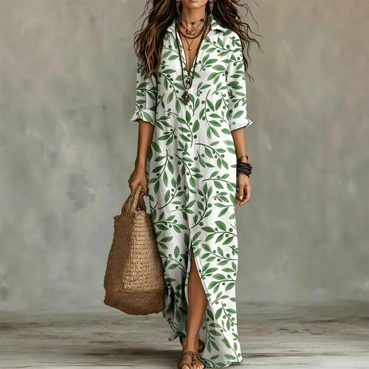 Olivia™ | Chemisierjurk met botanische print