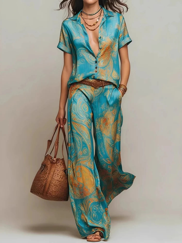 Elise™ Boho Tweedelige Set met Paisleyprint
