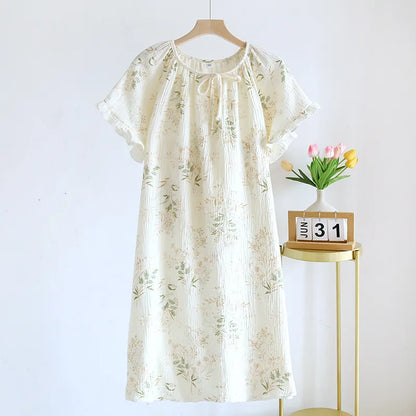 Mila | Katoenen Nachthemdjurk met Bloemenprint