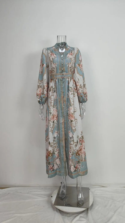 Amélie™ Vintage Voorjaarsjurk met Elegante Lantaarnmouwen