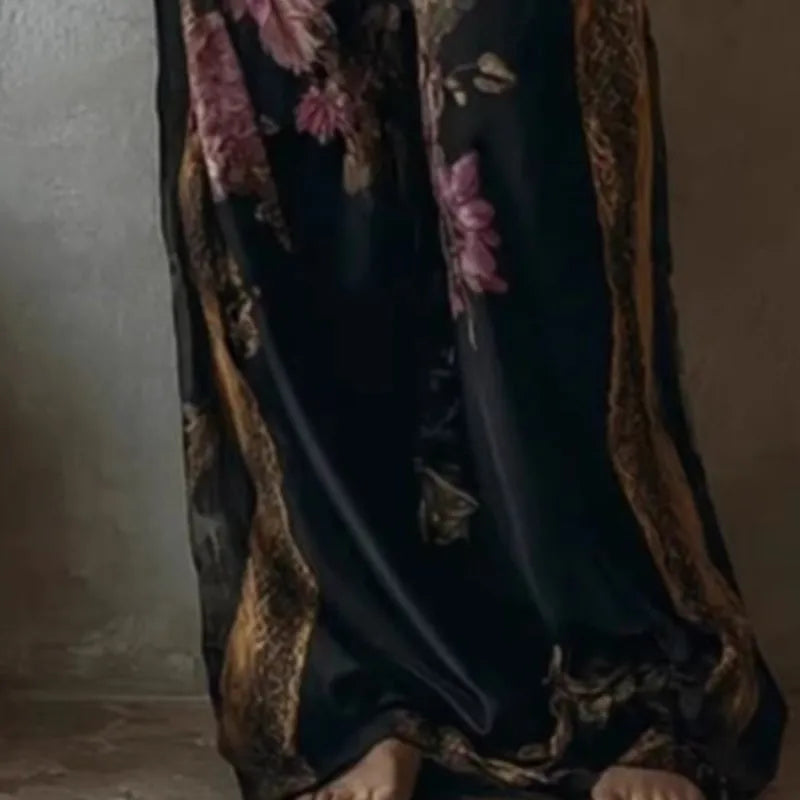 Elise™ | Elegante Tweedelige Set met Vintage Print en Wijde Broek