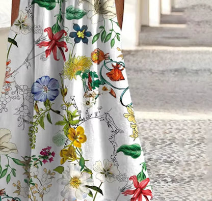 Luchtige Zomerjurk met Print, Korte Mouwen en Zakken