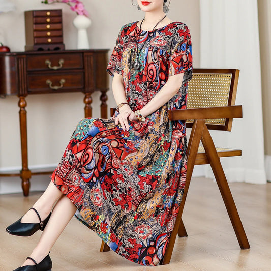 Lorena | Elegante A-lijn Jurk met Ronde Hals
