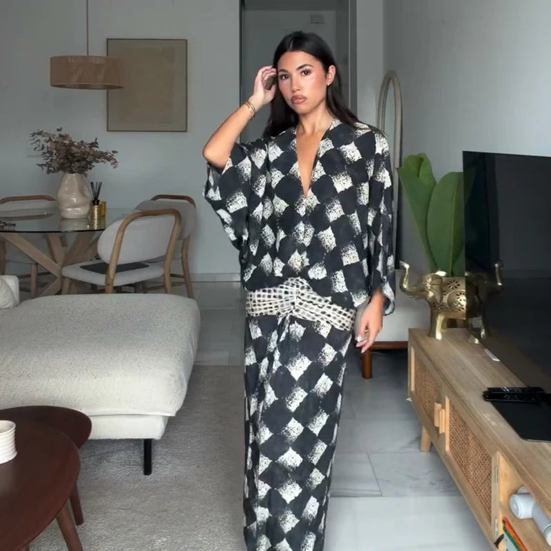 Valerie | Chique Maxi Jurk met V-hals en Taille