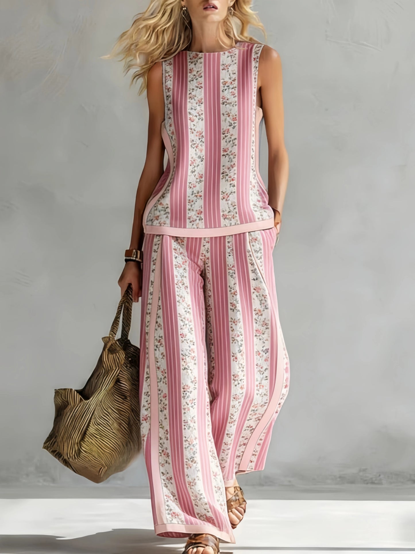 Elise™ | Chique Tweedelige Zomerset met Mouwloze Top en Wijde Broek