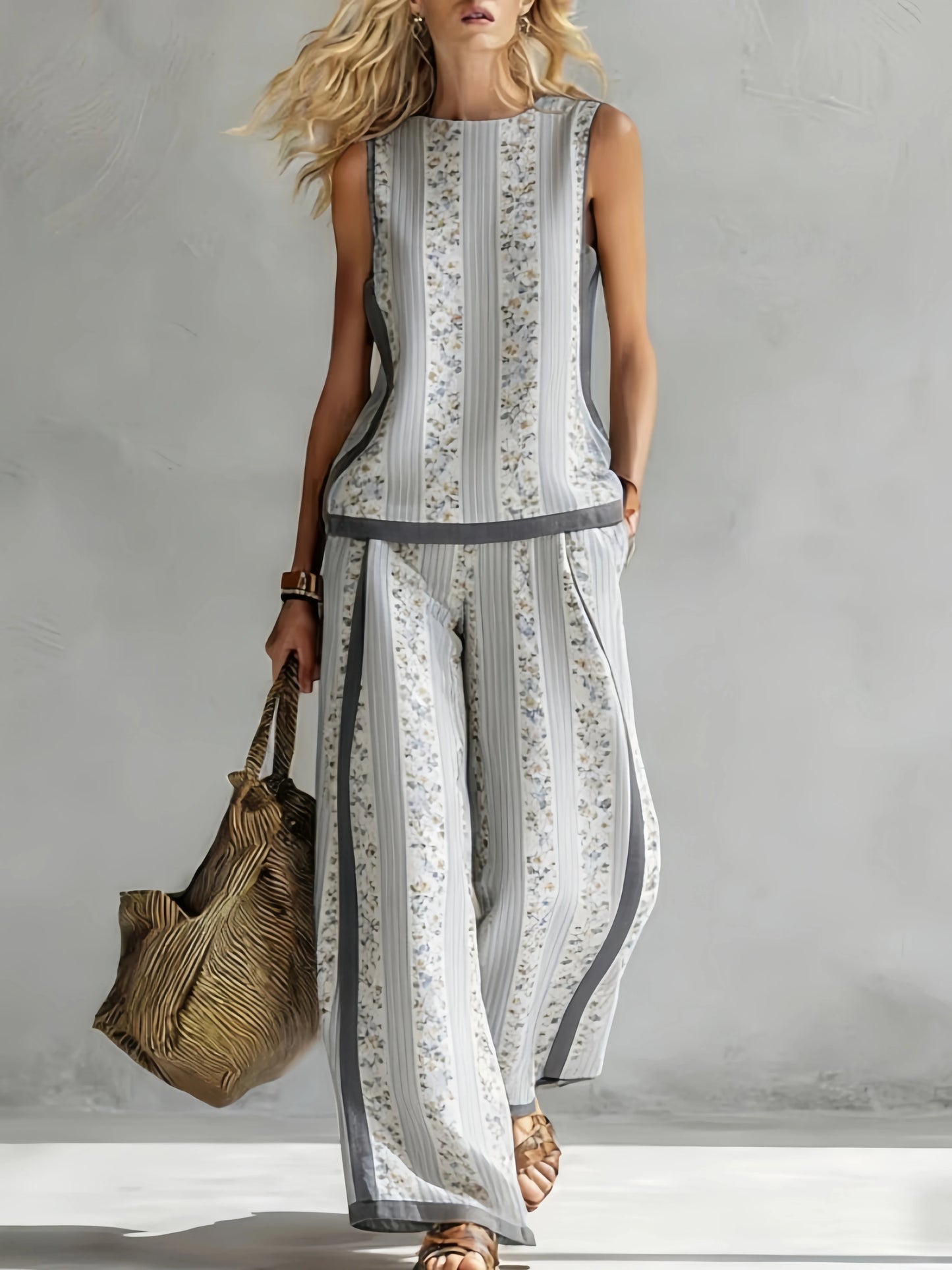 Elise™ | Chique Tweedelige Zomerset met Mouwloze Top en Wijde Broek